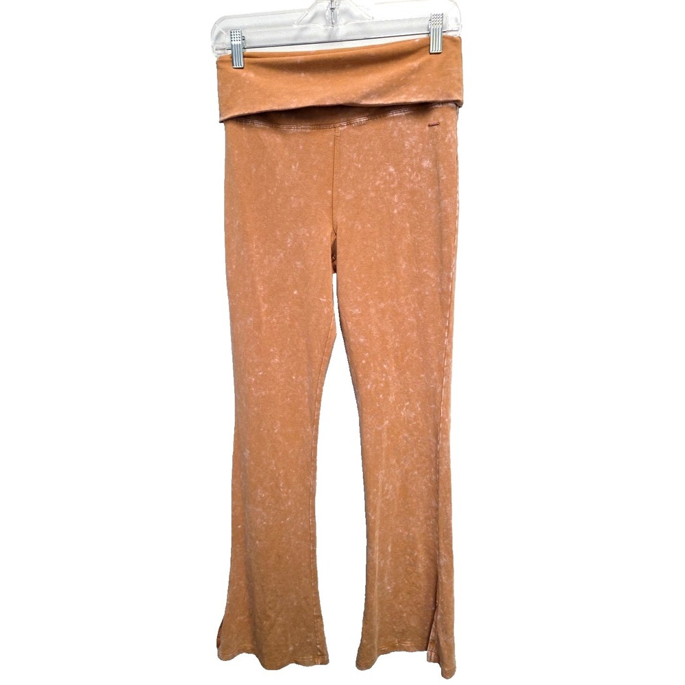 PINK Yoga Pants Medium Fold Over Flare Victoria‎ Secret Y2K Tan Vintage NWT
